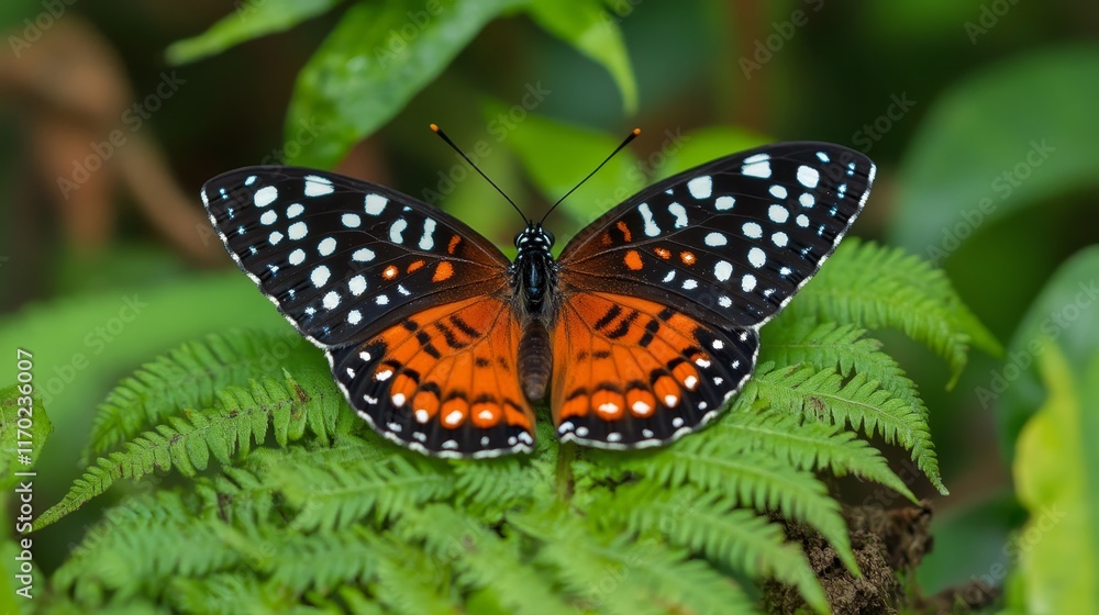 Obraz premium butterfly on top of green plants. butterfly