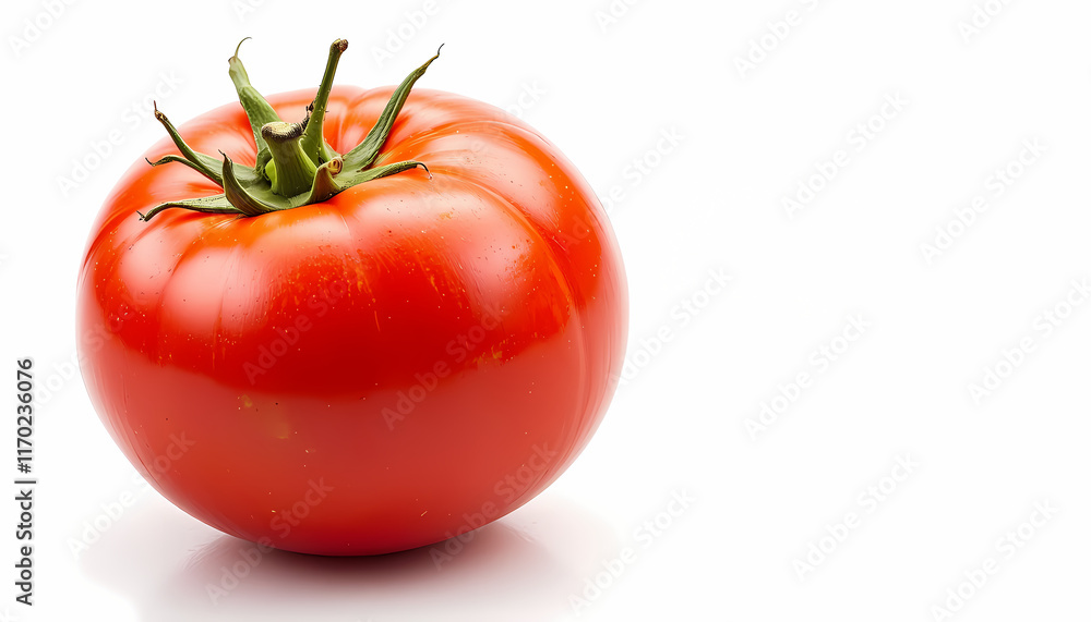 An image of a flawless tomato placed against a pure white background, showcasing its smooth, unblemished skin. An image of a flawless tomato placed against a pure white background, showcasing its smooth, unblemished skin.