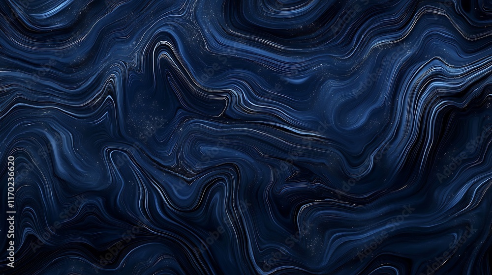 Fototapeta premium Abstract navy blue and gold liquid marble texture background.