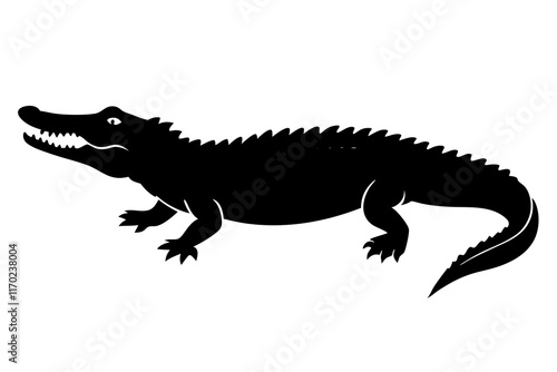 Crocodile silhouette vector illustration photo