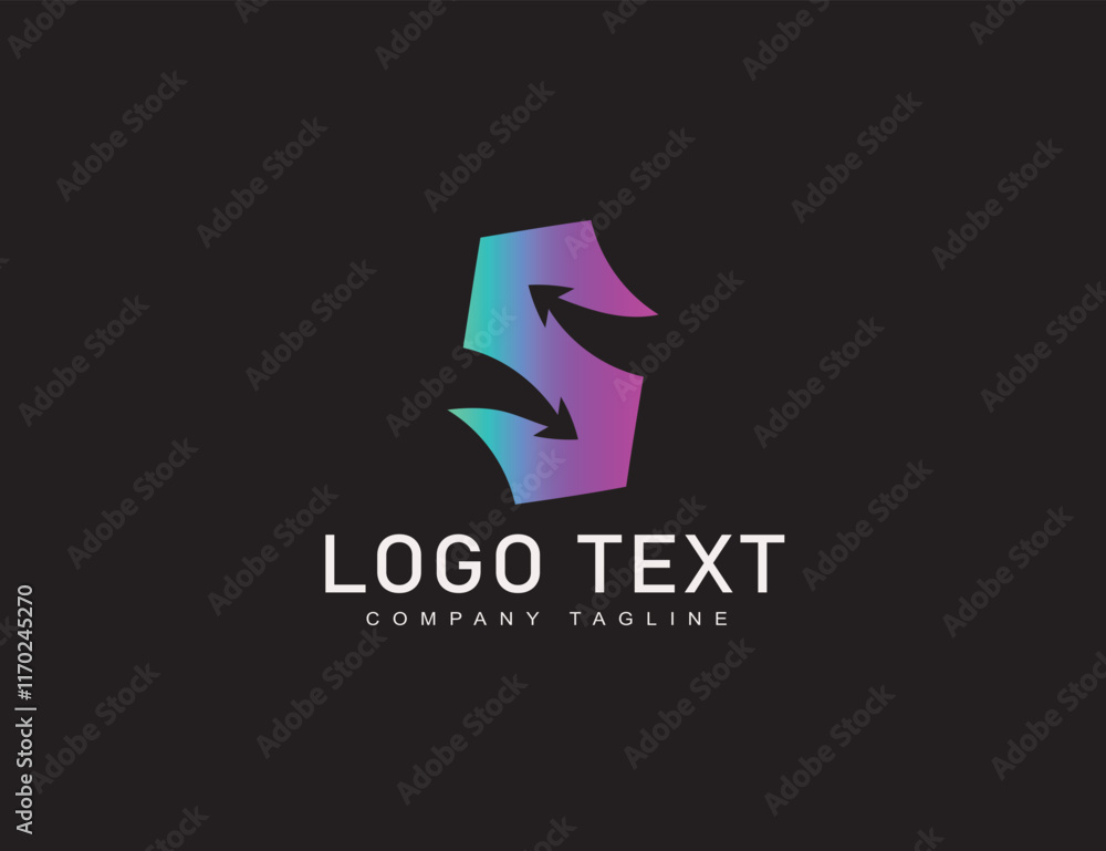 Obraz premium Letter S logo gradient illustration