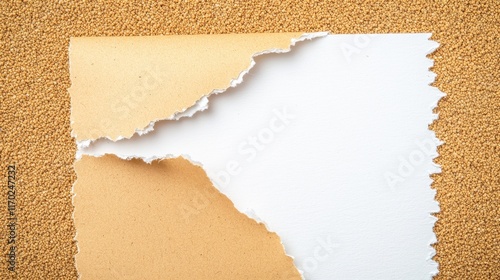 Wallpaper Mural Torn paper sheets on sandy background with textured design elements Torontodigital.ca