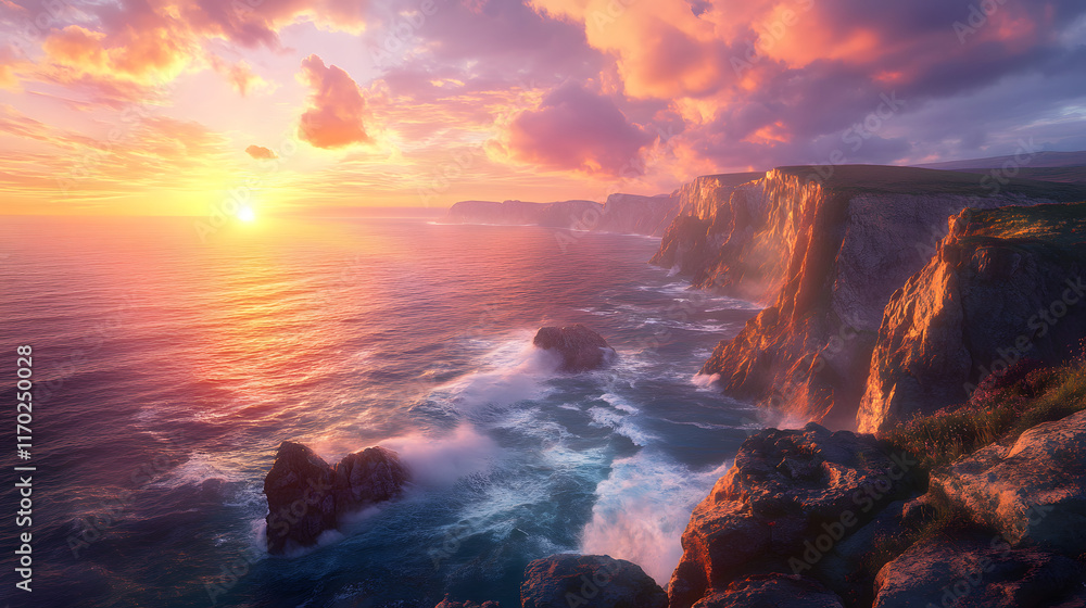 Fototapeta premium Serene Twilight Over Rocky Shores