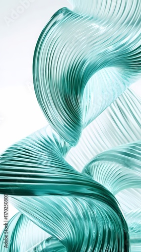 Digital Technology Green Abstract Glass Stripe Curve Poster Background