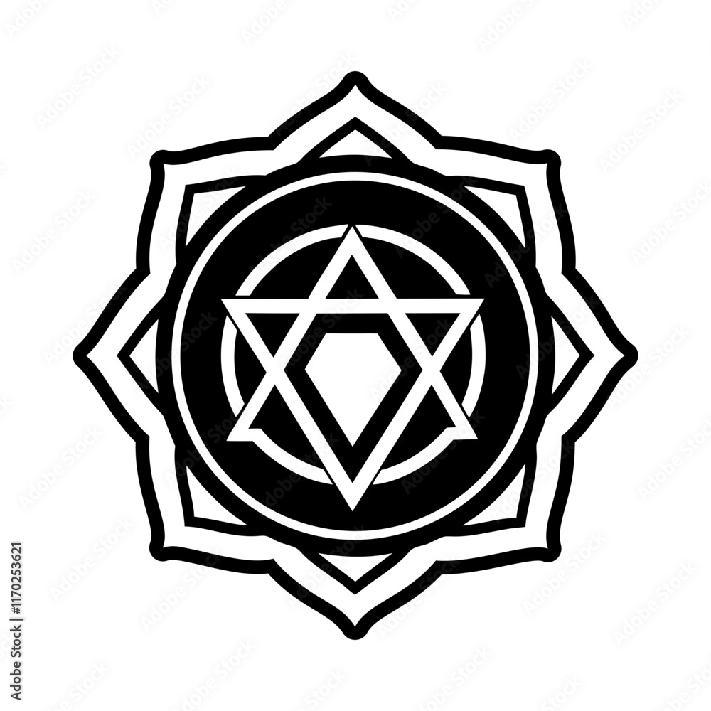 Anahata symbol icon in filled style Anahata symbol icon in filled style