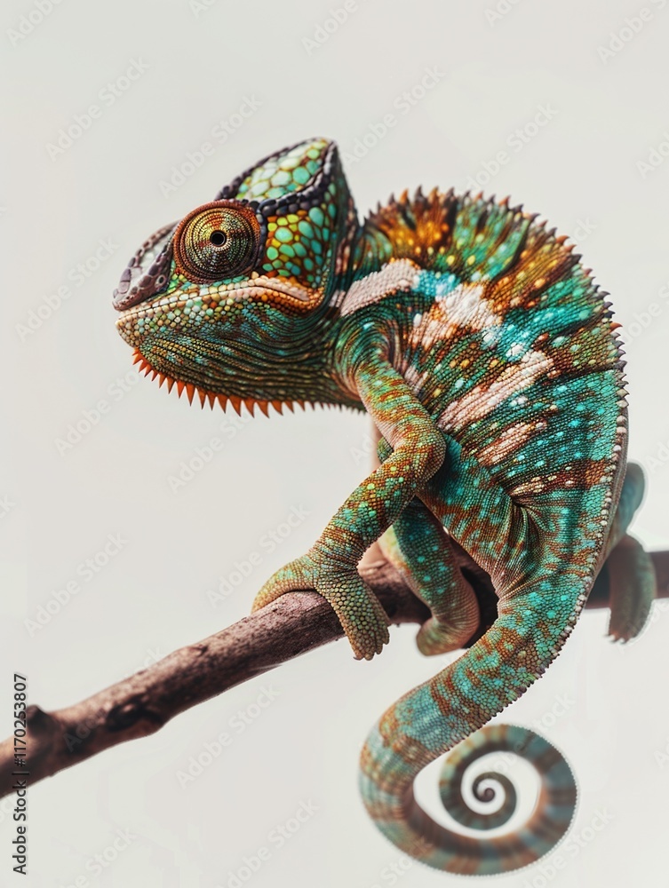 Obraz premium Lizard sitting on branch.