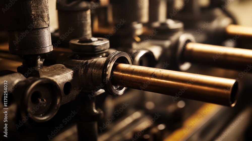 Close-Up of Industrial Pipe and Valve Machinery Close-Up of Industrial Pipe and Valve Machinery