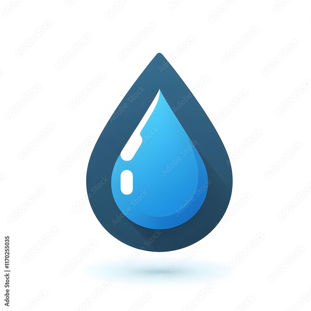 AI Generate of Abstract Water Drops Icon isolate in white background AI Generate of Abstract Water Drops Icon isolate in white background
