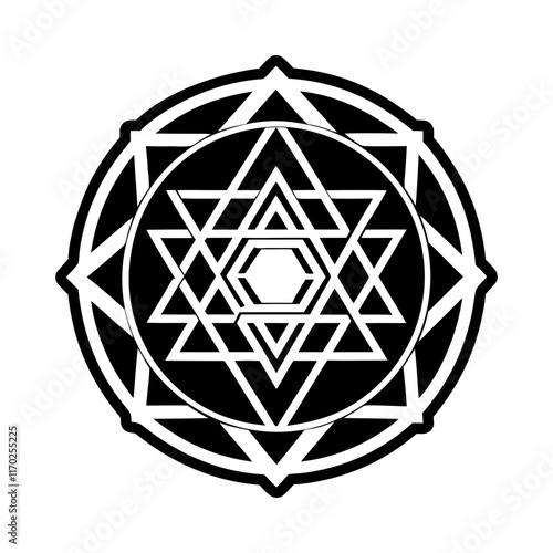 Collection of Chakra Symbols Glyph Style Icons 

