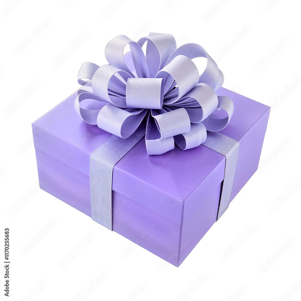 Obraz premium Elegant Purple Gift Box with Bow Ready for Any Celebration or Special Occasion