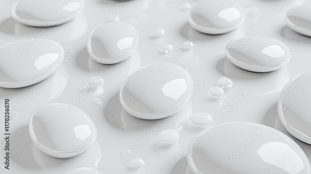 White tablets on white background White tablets on white background