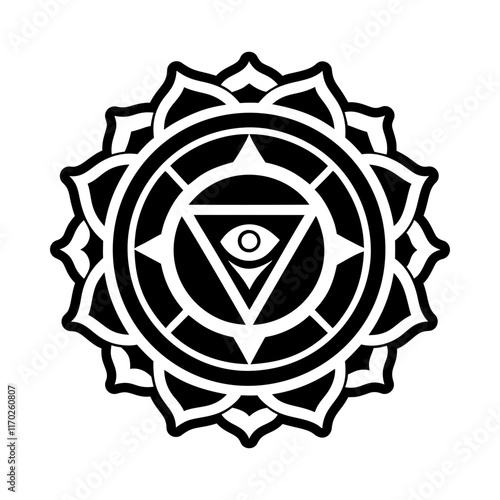 Natural chakra symbol icon in solid style