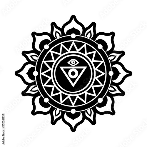Sacred chakra icon in glyph style