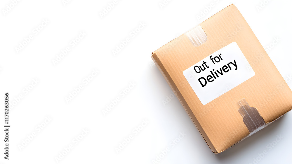 logistics online trading automation concept. Delivery package with an logistics online trading automation concept. Delivery package with an
