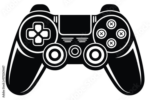 Game controller silhouette vector, Video game controller, joystick 