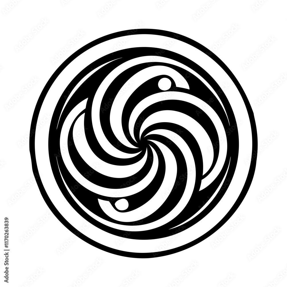 A glyph style icon of swirl art sign A glyph style icon of swirl art sign