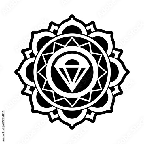 Solid style icon of universe chakra symbol