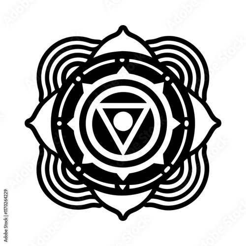 Vishuddha symbol icon in solid style