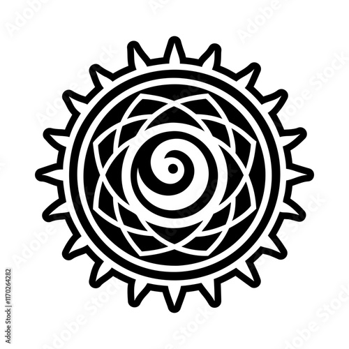 Collection of Chakra Symbols Glyph Style Icons 

