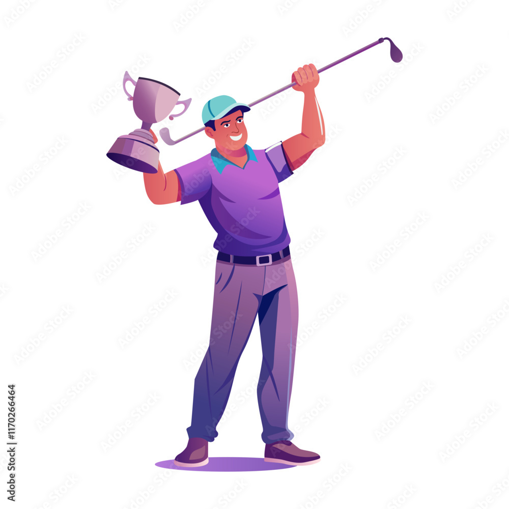 Golf winner flat character illustration
Golf winner flat character illustration