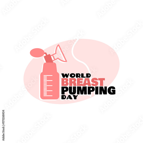 World Breast Pumping Day to celebrate on January 27th. A breast pumping tool with bold text on white background.