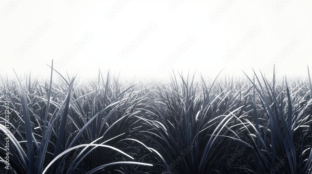 Misty Meadow: A Monochromatic Landscape of Serene Grass Misty Meadow: A Monochromatic Landscape of Serene Grass