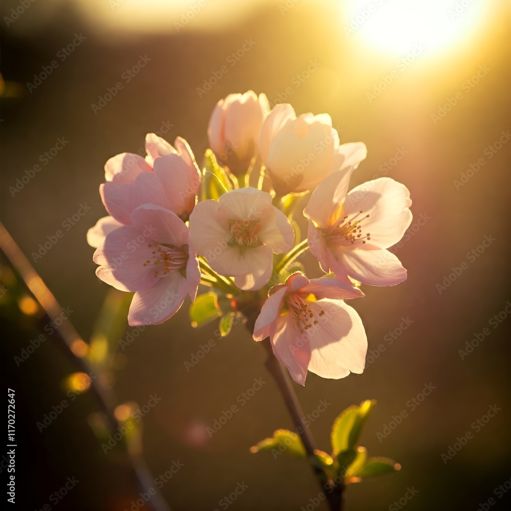 Fototapeta premium Flowers Glowing in the Sunset