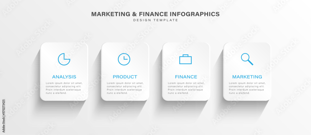 Obraz premium 3D vector infographics design. Design template with 4 steps or options