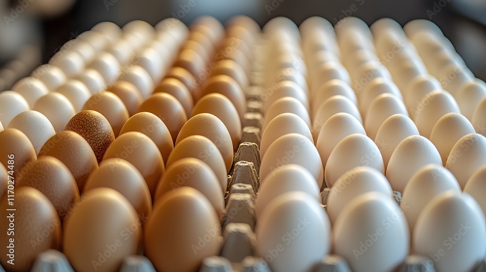Shelled and Unshelled Eggs Displayed in Symmetrical Pattern with Texture Contrast