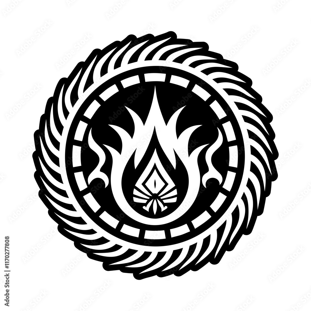 Obraz premium A solid style icon of fire symbol