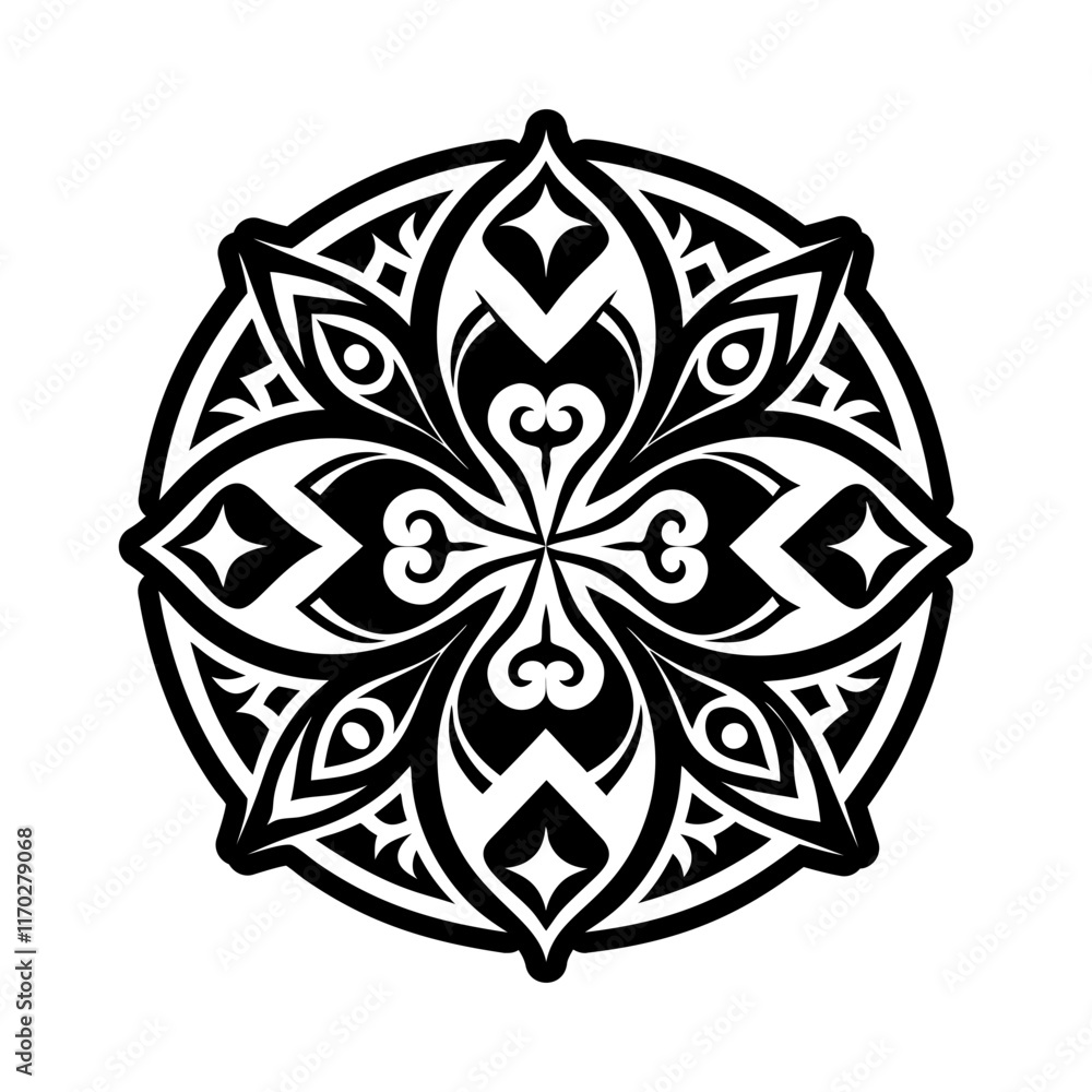 Tapa cloth tattoo icon in solid style Tapa cloth tattoo icon in solid style