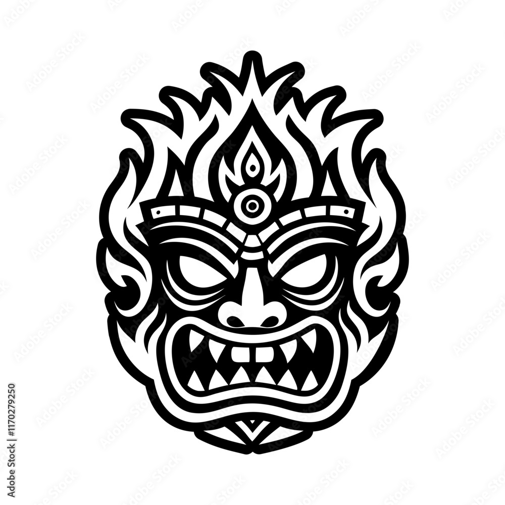 Fototapeta premium Tiki symbol icon in solid style