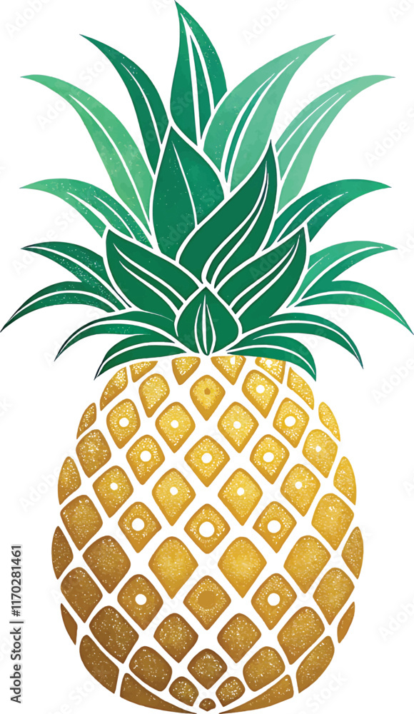 Obraz premium Pineapple with leaf icon. Tropical fruit isolated on white background. Flat concept. Vector illustration