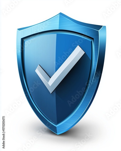 Shield Protection with Checkmark for Success and Approval photo