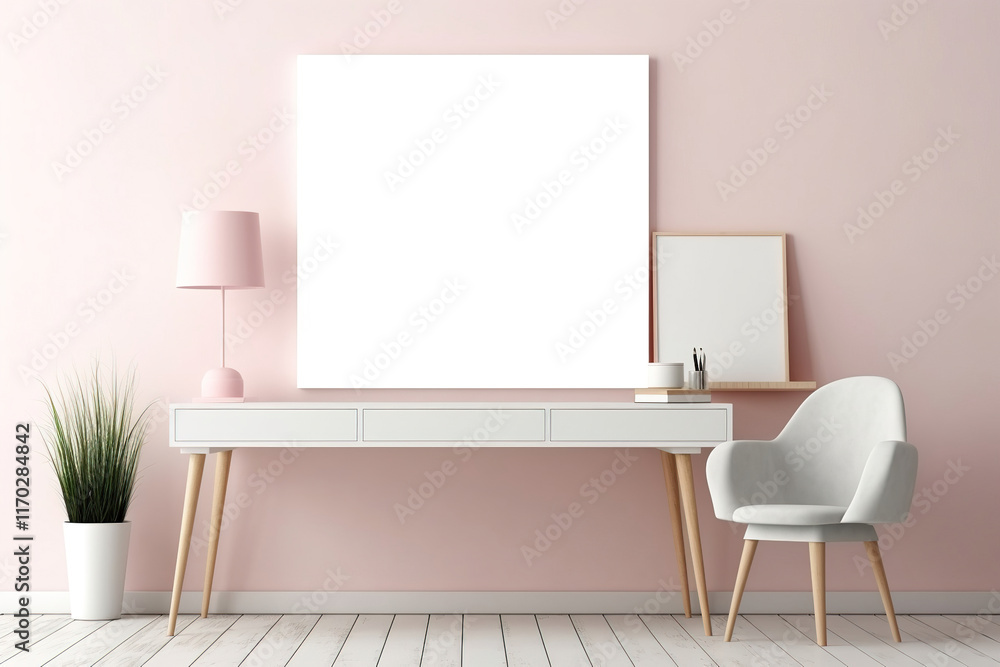 Fototapeta premium Elegant Pink Interior Design with Modern Furniture