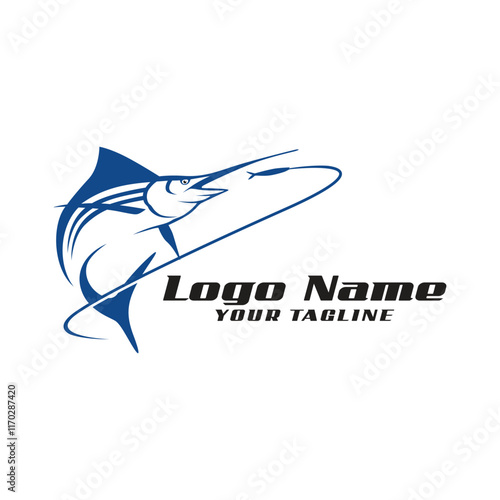 vector logo marlin fishing