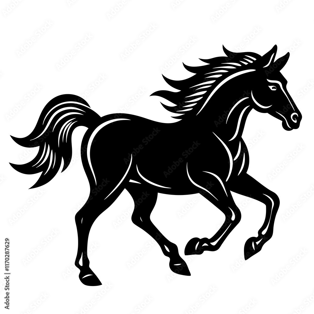 Cute Horse runing vector cartoon illustration Cute Horse runing vector cartoon illustration