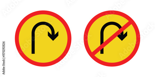 U turn arrow icon. u turn arrow flat vector icon from u turn arrow collection for web, mobile apps vector stock illustration EPS 10.