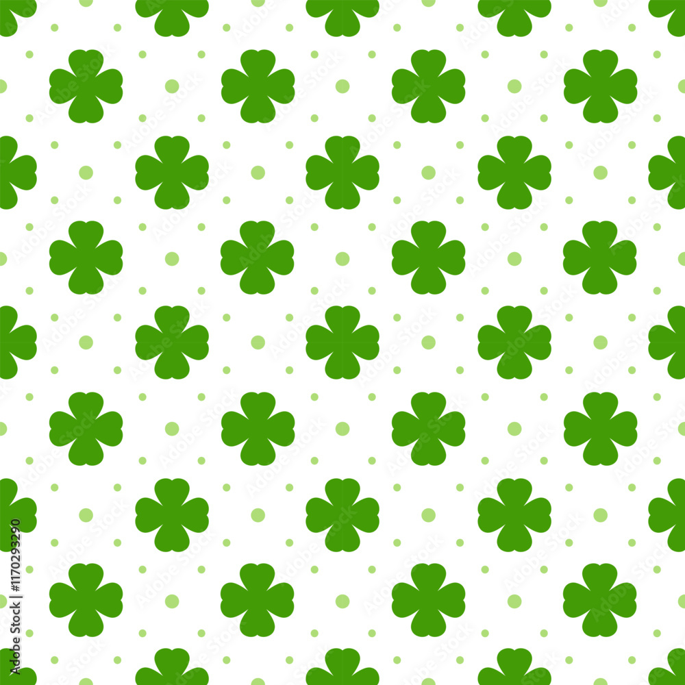 Saint Patrick's Day Seamless Pattern Design Featuring Decorative Elements in a Hand Drawn Cartoon Flat Style Illustration Saint Patrick's Day Seamless Pattern Design Featuring Decorative Elements in a Hand Drawn Cartoon Flat Style Illustration