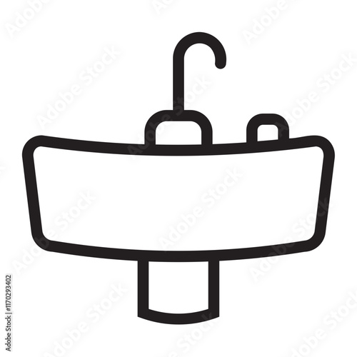 Washbasin  line icon