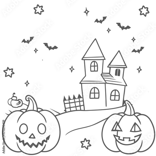 halloween outline for coloring pages 