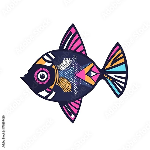 Colorful geometric patterned fish. photo