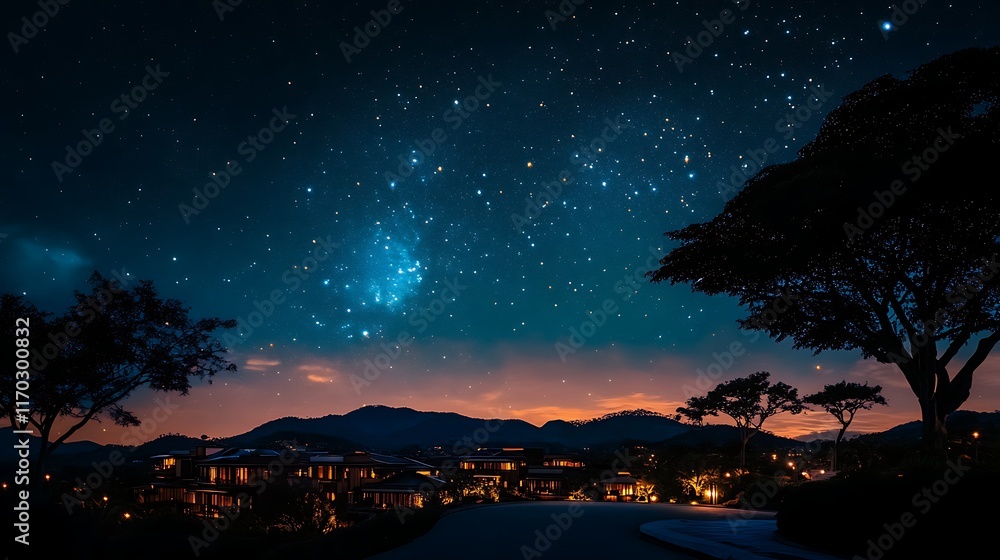 Naklejka premium futuristic cityscape at night