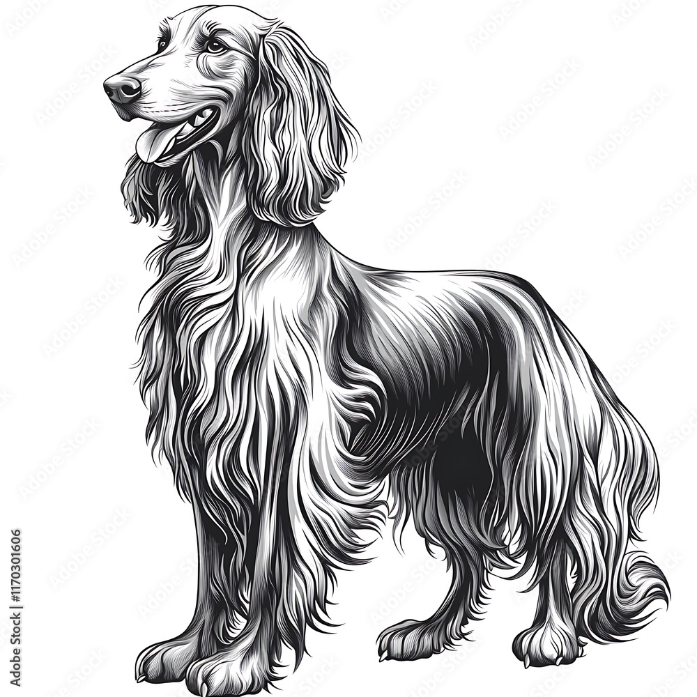 Monochrome vector illustration of a cocker spaniel. Monochrome vector illustration of a cocker spaniel.
