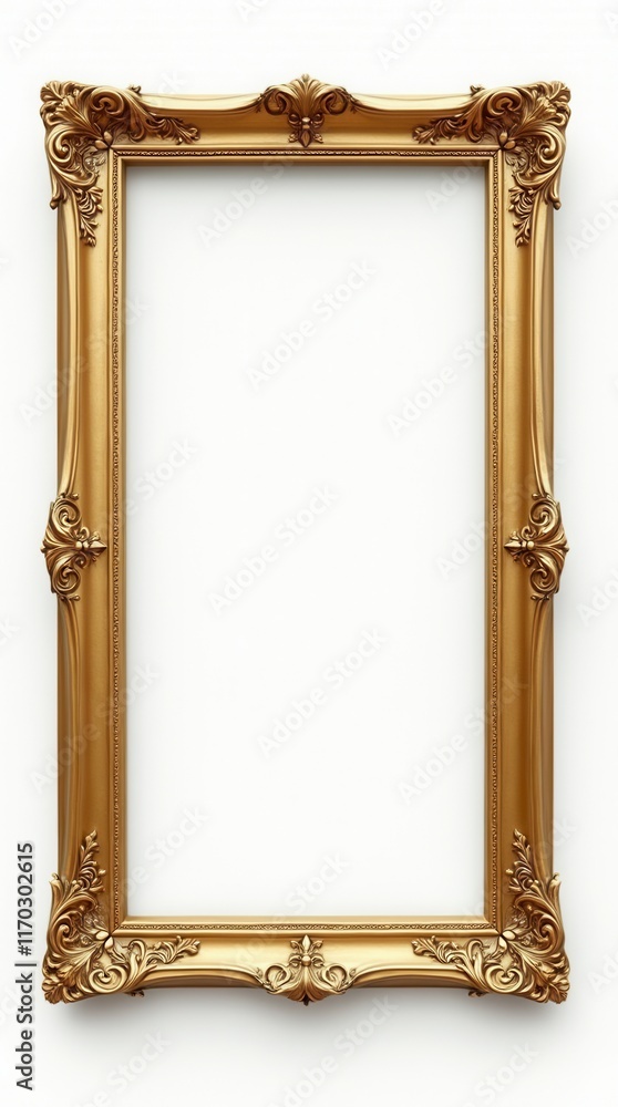 Set Of Golden Frames - Isolated White Background - Premium Pen Tool Cutout Set Of Golden Frames - Isolated White Background - Premium Pen Tool Cutout