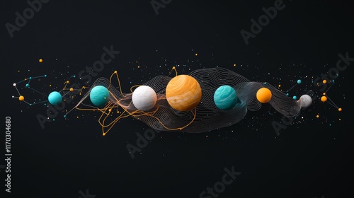 The effects of gravity on celestial bodies in spacea visual representation of cosmic forces photo