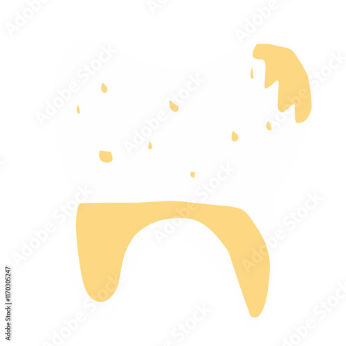 Illustration of damaged teeth. Cracked teeth. Cavities. Bleeding teeth. Tartar 