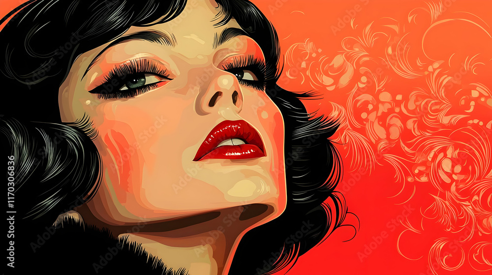 Retro Woman: Elegant Art Deco Style Portrait Retro Woman: Elegant Art Deco Style Portrait