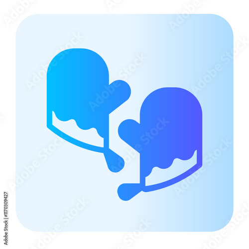 Oven mitt gradient icon