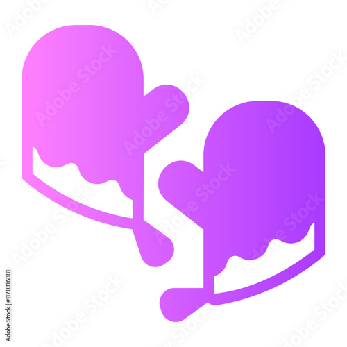 Oven mitt gradient icon